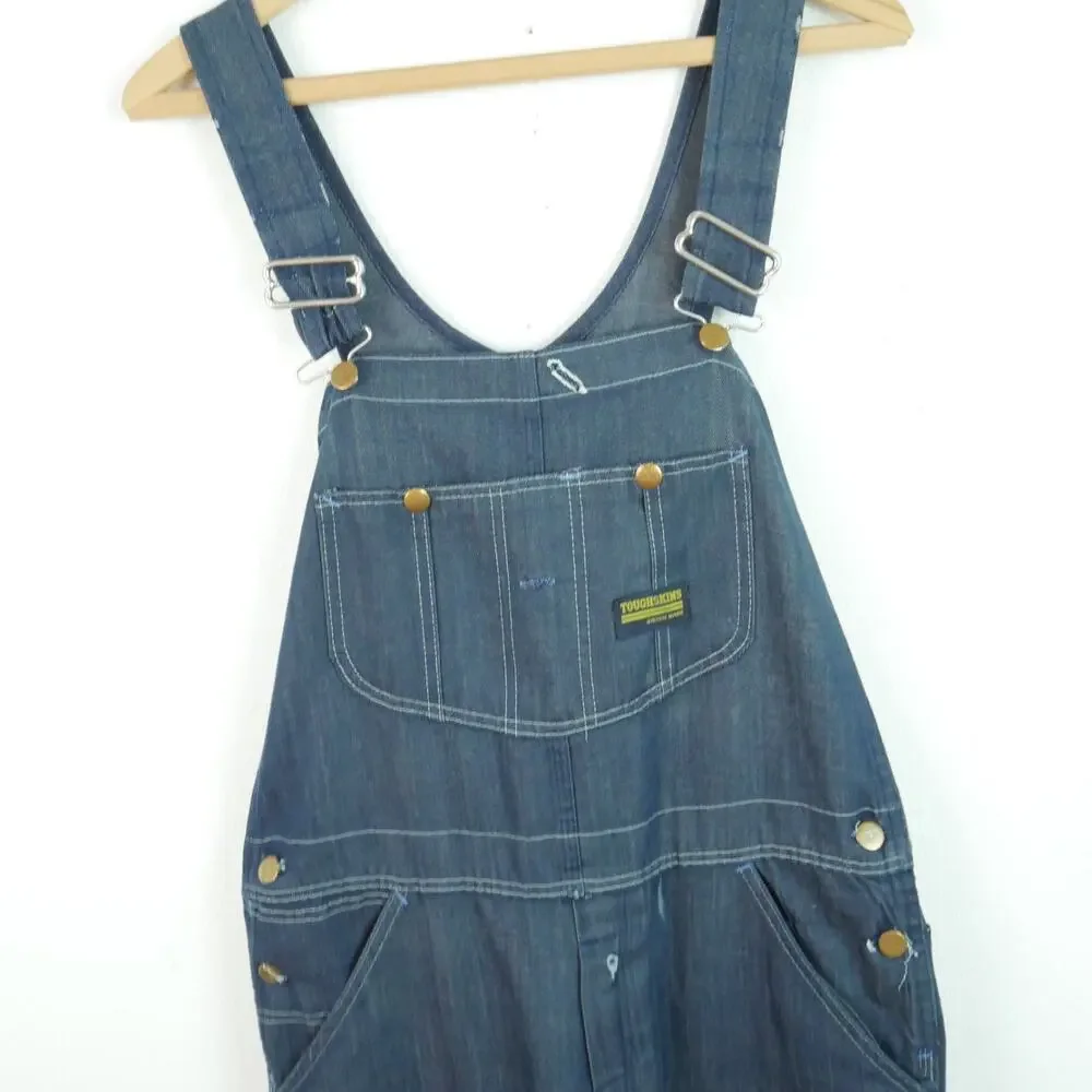 Vintage Toughskins Union Made Overalls Mens 35 x 32 Carpenter Workwear Bibs Jean